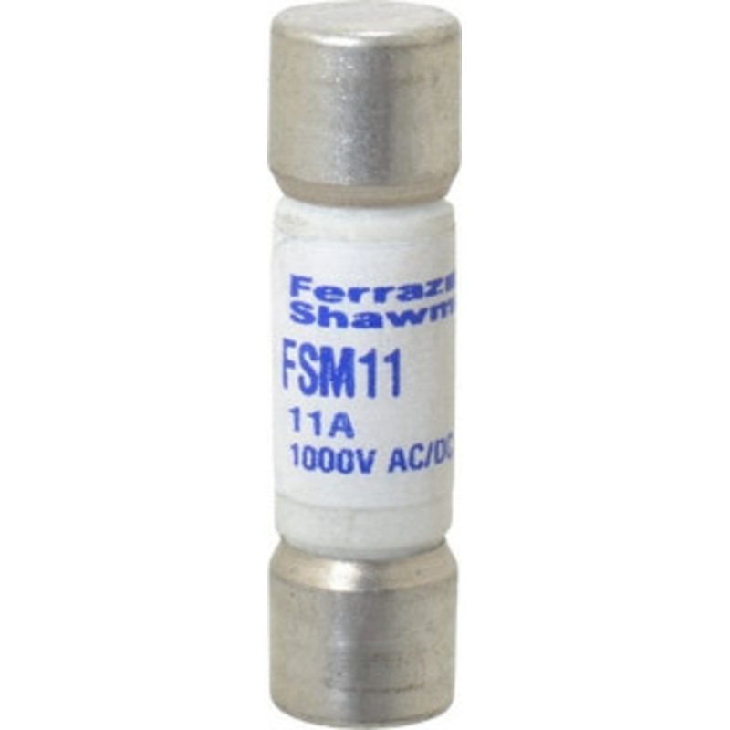 Ferraz Shawmut 1,000 VAC/VDC, 11 Amp, Fast-Acting Multimeter Fuse 38mm OAL, 20 at AC/DC kA Rating, 10.3mm Diam FSM11 - 02711679