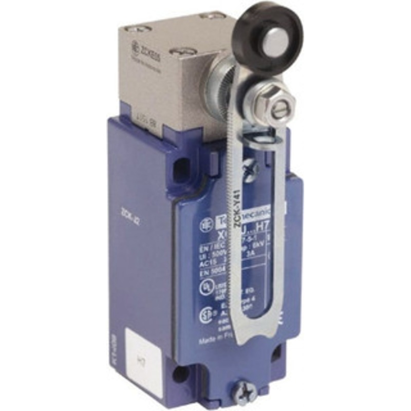 Telemecanique Sensors SPDT, 2NC/2NO, 240 VAC, Screw Terminal, Roller Lever Actuator, General Purpose Limit Switch 1, 2, 3, 4, 12 NEMA Rating, IP66 IPR Rating XCKJ20541H7 - 69657666