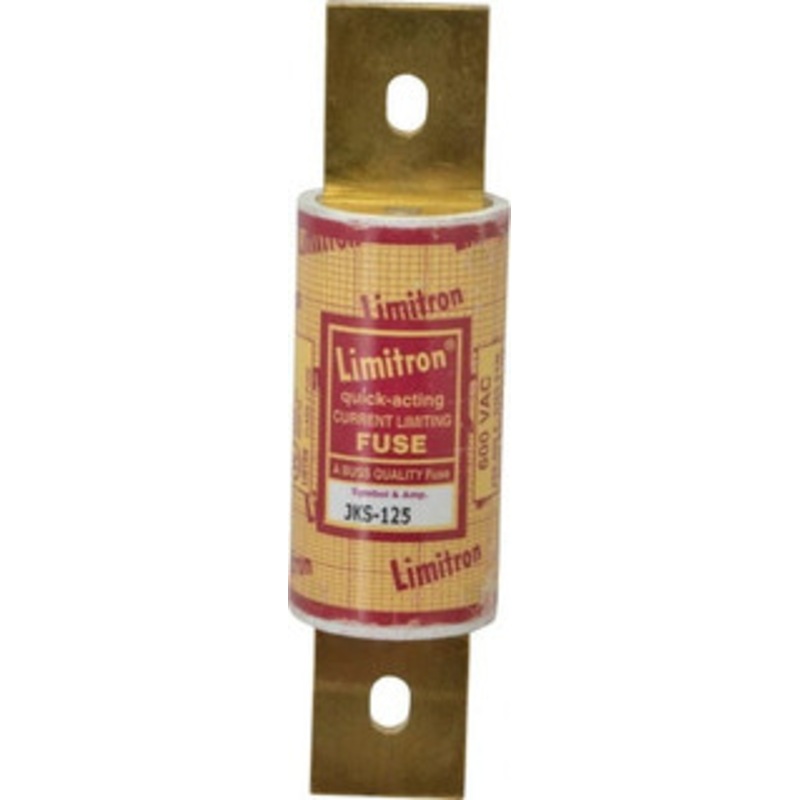Bussmann 600 VAC, 125 Amp, Fast-Acting General Purpose Fuse Bolt-on Mount, 5-3/4 OAL, 200 (RMS) kA Rating, 1-5/8 Diam JKS-125 - 74975525
