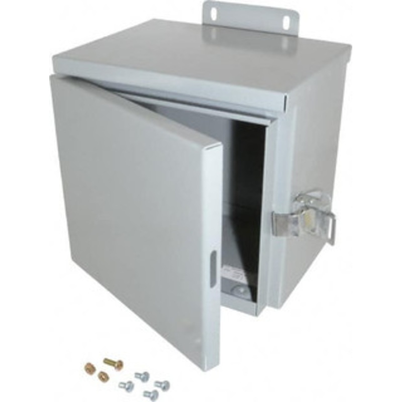 Cooper B-Line NEMA 3R Steel Junction Box Enclosure with Hinge Flat Cover 8 Wide x 8 High x 6 Deep, Rainproof 78205114325 - 64073356