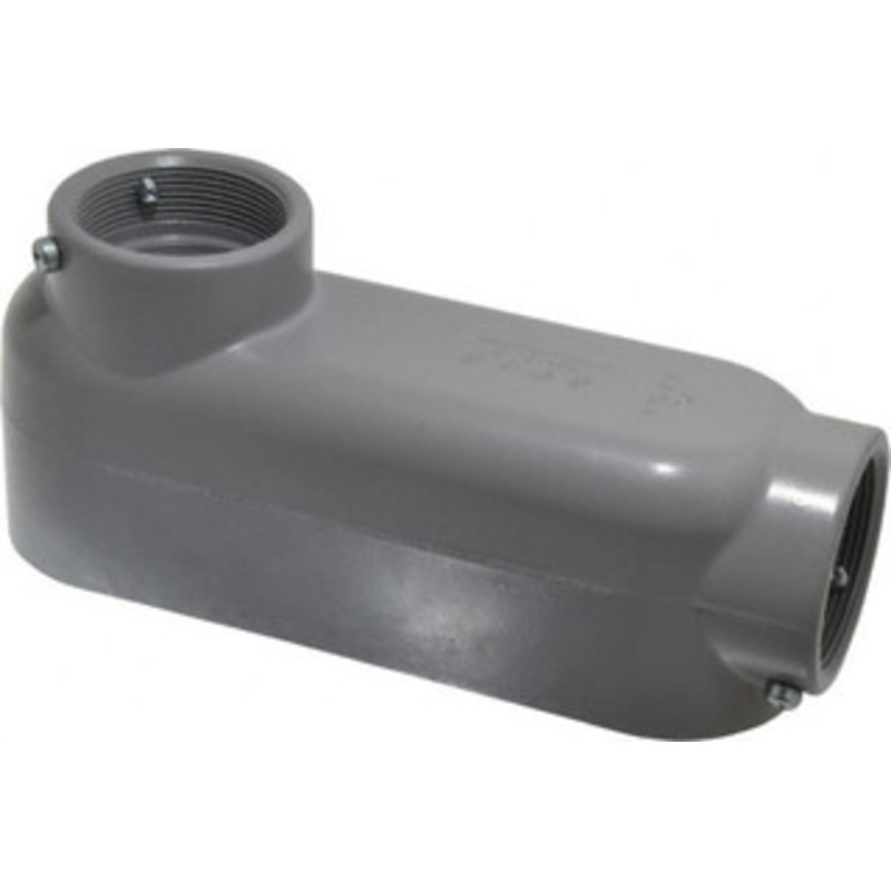 Crouse-Hinds Form 5, LB Body, 2 Trade, EMT, IMC, Rigid Aluminum Conduit Body Rectangle, 10.2 OAL, 71.2 cc Capacity, Gray LB65 MT - 04507067