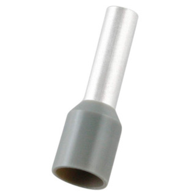 Value Collection Electrical Wire Ferrules, Insulation Type: Partially Insulated, Connection Type: Crimp, Compatible Wire Size (AWG): 12, Compatible Wire Size (sq mm): 4 (mm), Pin Length (Inch): 0.394, Pin Length (mm): 10 E4010-GREY - 14735567