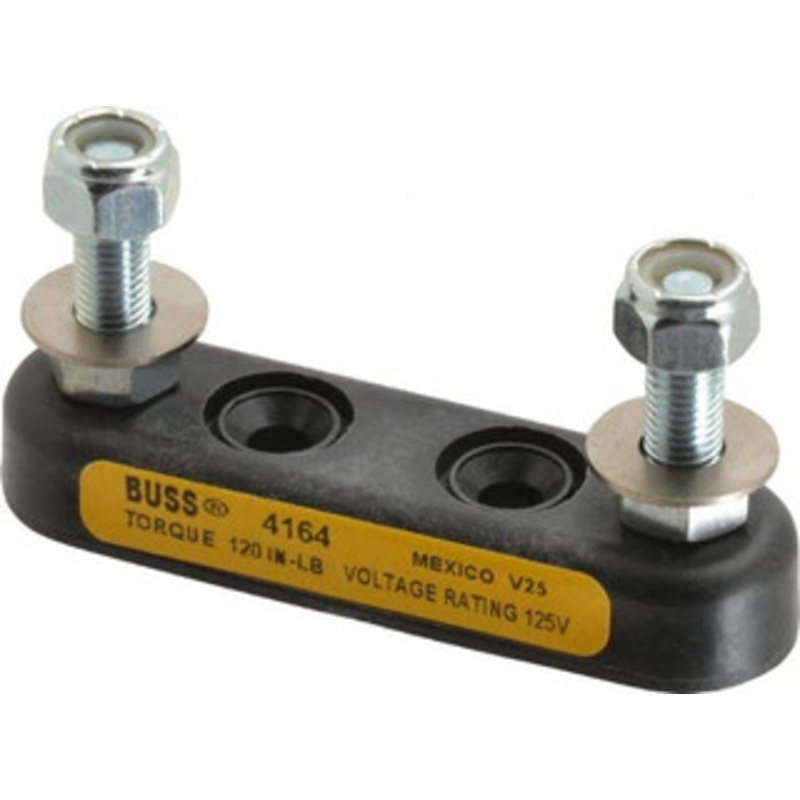 Bussmann 1 Pole, 125 VAC, 800 Amp, Screw Mount Fuse Block 3-3/16 Inch Fuse Length, 58.8mm Long x 24.1mm Wide x 1.62 Inch High Block 4164 - 84720747