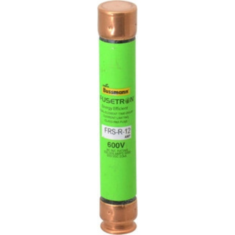 Bussmann 300 VDC, 600 VAC, 12 Amp, Time Delay General Purpose Fuse Fuse Holder Mount, 127mm OAL, 20 at DC, 200 (RMS) kA Rating, 13/16 Diam FRS-R-12 - 75908566