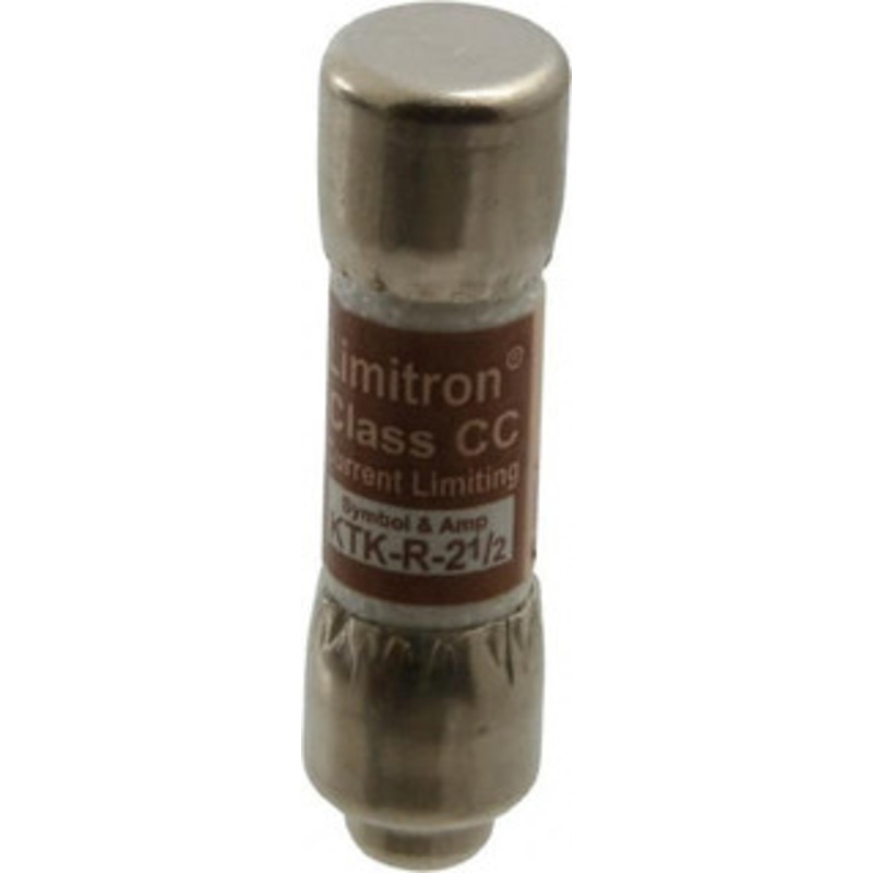 Bussmann 600 VAC, 2.5 Amp, Fast-Acting General Purpose Fuse Fuse Holder Mount, 1-1/2 OAL, 200 at AC (RMS) kA Rating, 13/32 Diam KTK-R-2-1/2 - 74760356
