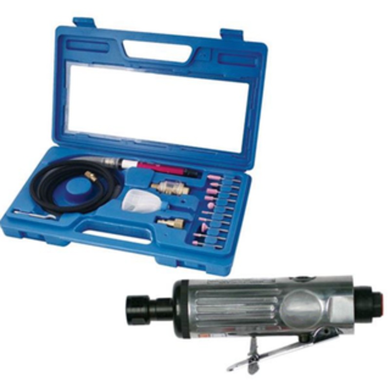 Precise 17 Piece Air Micro Die Grinder Kit & 1/4 Air Die Grinder - CATK15