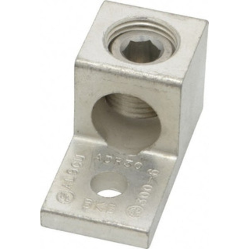 Thomas & Betts 6 AWG Noninsulated Compression Connection Square Ring Terminal 5/16 Stud, 2 OAL x 1 Wide, Tin Plated Aluminum Contact ADR30 - 73123515