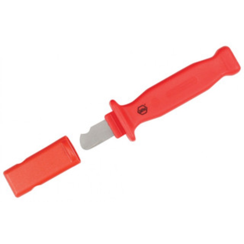 Wiha Insulated Cable Stripping Knife, 35mm Notched Blade - 15050-1