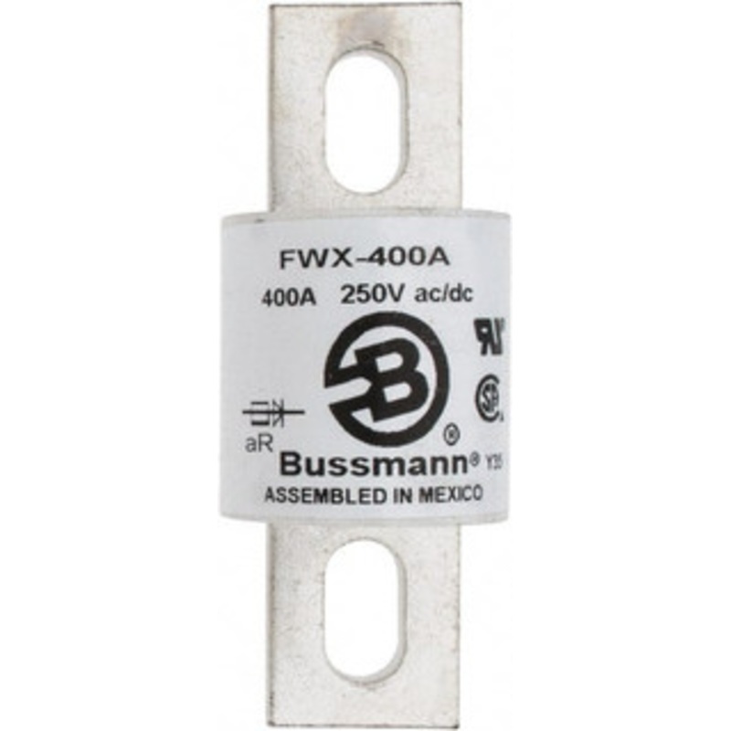 Bussmann 250 VAC/VDC, 400 Amp, Fast-Acting Semiconductor/High Speed Fuse Stud Mount Mount, 3-27/32 OAL, 200 (RMS), 50 at DC kA Rating, 1-1/2 Diam FWX-400A - 75784512