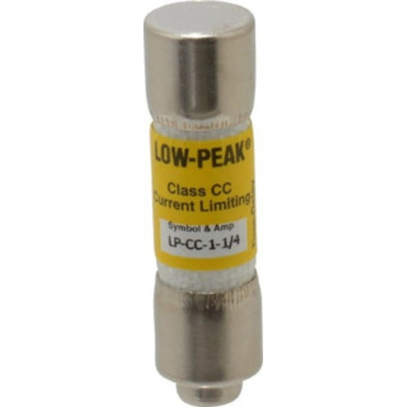 Bussmann 300 VDC, 600 VAC, 1.25 Amp, Time Delay General Purpose Fuse Fuse Holder Mount, 1-1/2 OAL, 20 at DC, 200 at AC (RMS) kA Rating, 13/32 Diam LP-CC-1-1/4 - 74760521