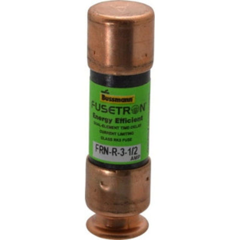 Bussmann 125 VDC, 250 VAC, 3.5 Amp, Time Delay General Purpose Fuse Fuse Holder Mount, 50.8mm OAL, 20 at DC, 200 (RMS) kA Rating, 9/16 Diam FRN-R-3-1/2 - 75784975
