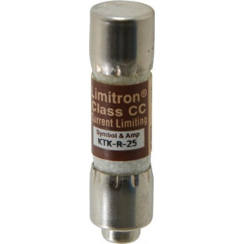 Bussmann 600 VAC, 25 Amp, Fast-Acting General Purpose Fuse Fuse Holder Mount, 1-1/2 OAL, 200 at AC (RMS) kA Rating, 13/32 Diam KTK-R-25 - 74760380