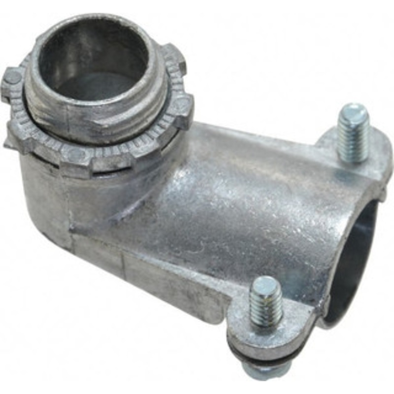 Thomas & Betts 1/2 Trade FMC Conduit Connector Die Cast Zinc, Noninsulated, Angled Connector, Squeeze Clamp Connection XC291 - 73124216