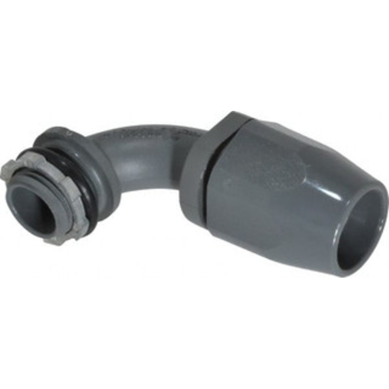 Thomas & Betts 1/2 Trade Liquidtight Conduit Connector Thermoplastic, Insulated, Angled Connector, Threaded Connection LT20D-NEW - 54087762