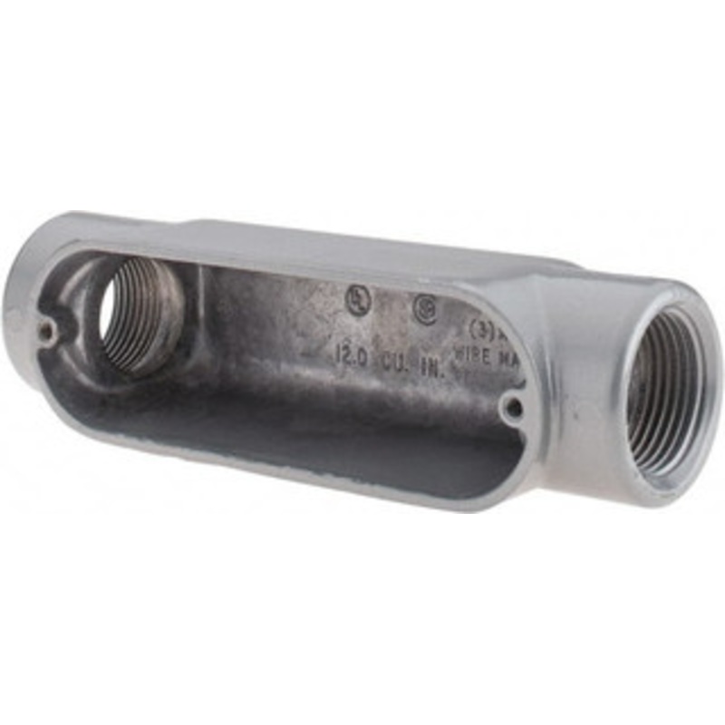 Thomas & Betts C Body, 1 Trade, IMC, Rigid Aluminum Conduit Body Oval, 5-15/16 OAL, 11.8 cc Capacity, Gray AC-3 - 62409271