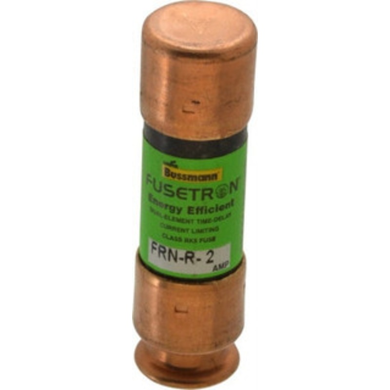 Bussmann 125 VDC, 250 VAC, 2 Amp, Time Delay General Purpose Fuse Fuse Holder Mount, 50.8mm OAL, 20 at DC, 200 (RMS) kA Rating, 9/16 Diam FRN-R-2 - 75784868