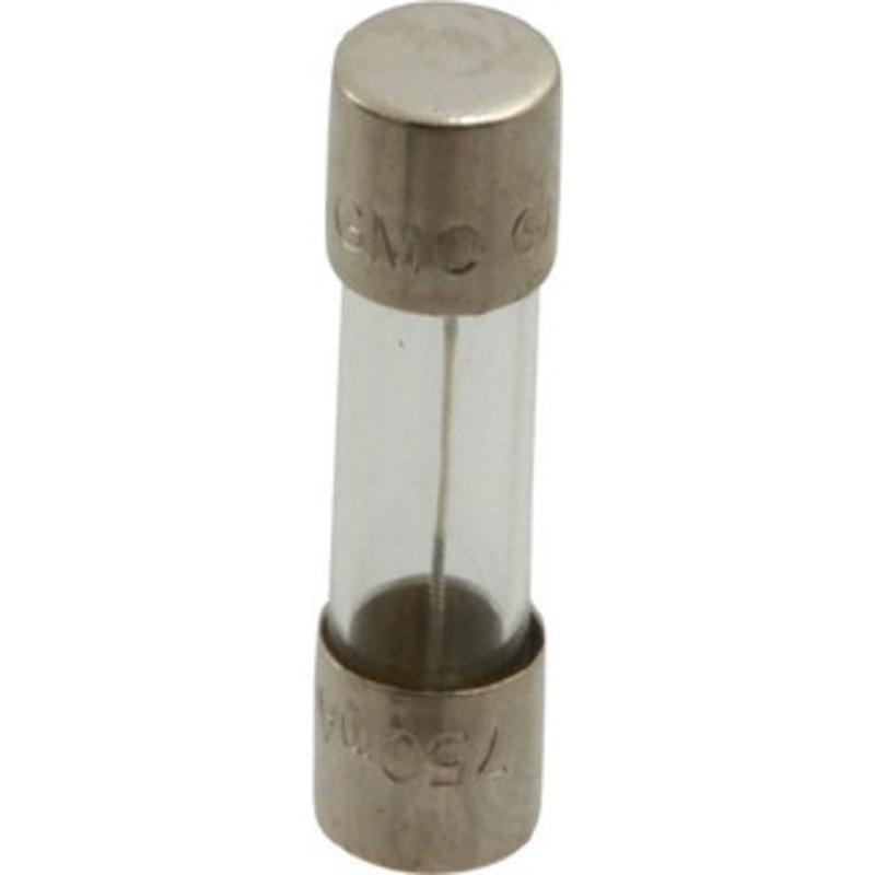 Bussmann 250 VAC, 32 VDC, 0.75 Amp, Time Delay Miniature Glass Fuse 20mm OAL, 10 at 125 V kA Rating, 5mm Diam GMC-750-R - 74690629