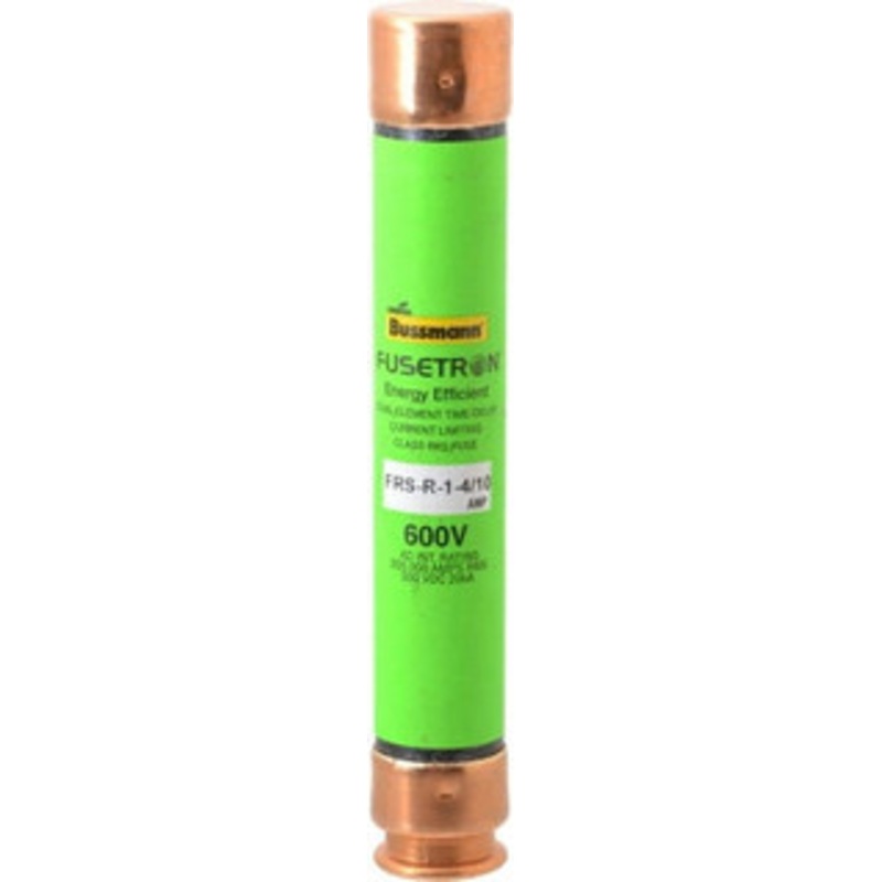 Bussmann 300 VDC, 600 VAC, 1.4 Amp, Time Delay General Purpose Fuse Fuse Holder Mount, 127mm OAL, 20 at DC, 200 (RMS) kA Rating, 13/16 Diam FRS-R-1-4/10 - 75908483
