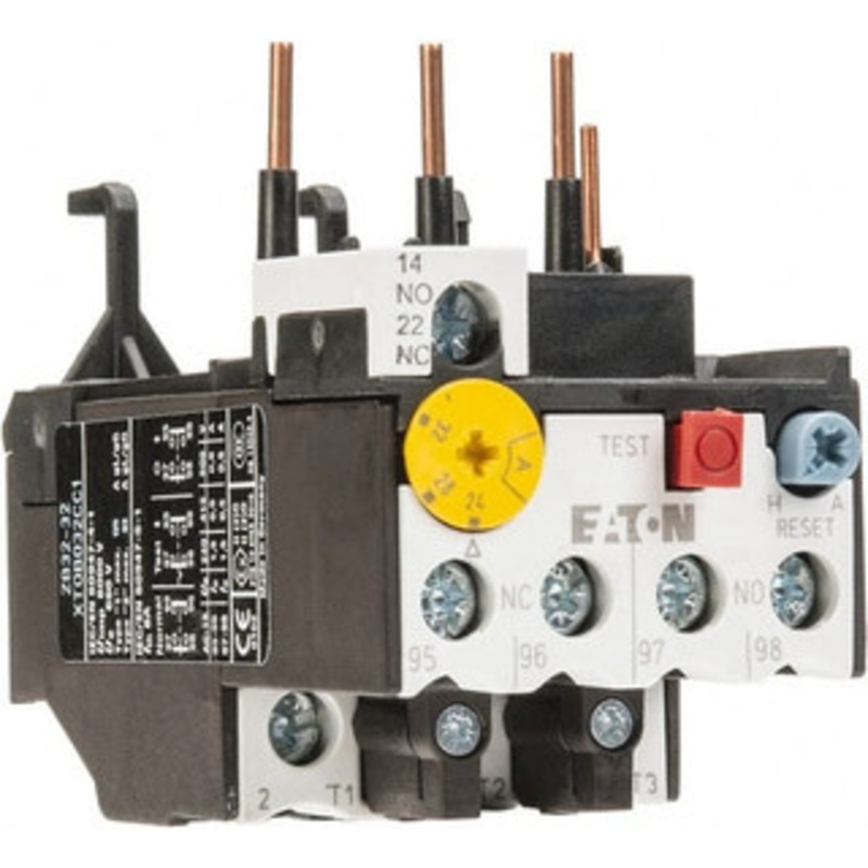Eaton Cutler-Hammer 24 to 32 Amp, 690 VAC, Thermal IEC Overload Relay Trip Class 10, For Use with 25-32A Contactors XTOB032CC1 - 08805376