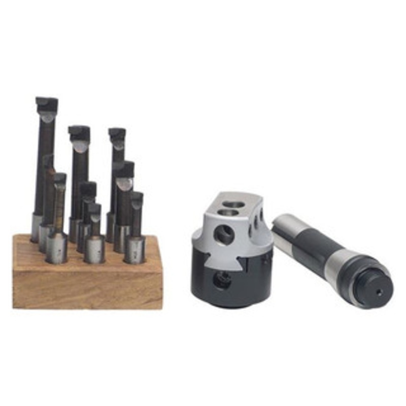 Precise R8 Straight Shank 7/8-20 Thread 2 Boring Head Combo Set w/Boring Bars - BHS-202-R8