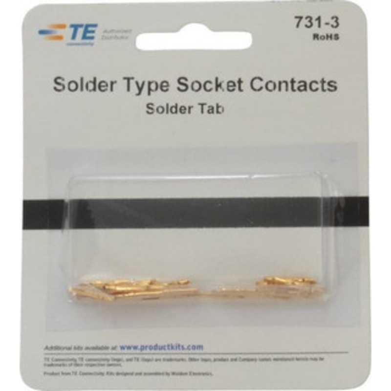 TE Connectivity 18 AWG Wire Modular Receptacle Plug Connector Socket Solder Cup Contact 731-3 - 06969620