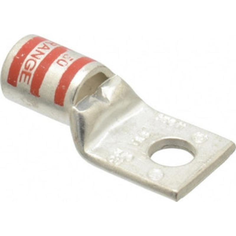 Thomas & Betts 3/0 AWG Noninsulated Compression Connection Rectangle Ring Terminal 3/8 Stud, 2.03 OAL x 0.92 Wide, Tin Plated Copper Contact 54111 - 54056809