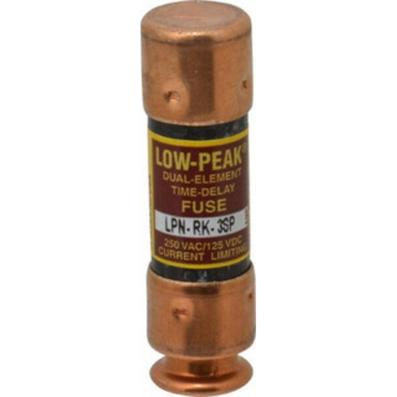 Bussmann 125 VDC, 250 VAC, 3 Amp, Time Delay General Purpose Fuse Fuse Holder Mount, 50.8mm OAL, 100 at DC, 300 at AC (RMS) kA Rating, 9/16 Diam LPN-RK-3SP - 74874637