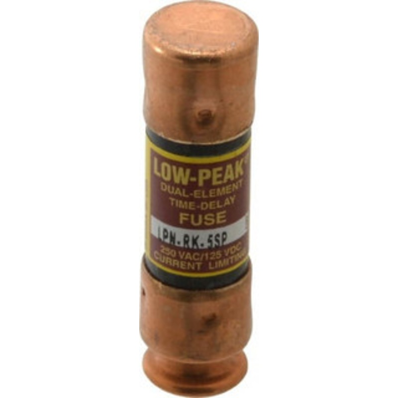 Bussmann 125 VDC, 250 VAC, 5 Amp, Time Delay General Purpose Fuse Fuse Holder Mount, 50.8mm OAL, 100 at DC, 300 at AC (RMS) kA Rating, 9/16 Diam LPN-RK-5SP - 74874769