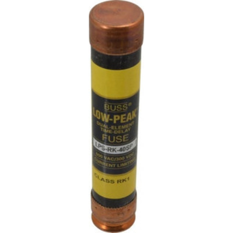 Bussmann 300 VDC, 600 VAC, 40 Amp, Time Delay General Purpose Fuse Fuse Holder Mount, 5-1/2 OAL, 100 at DC, 300 at AC (RMS) kA Rating, 1-1/16 Diam LPS-RK-40SP - 74973371