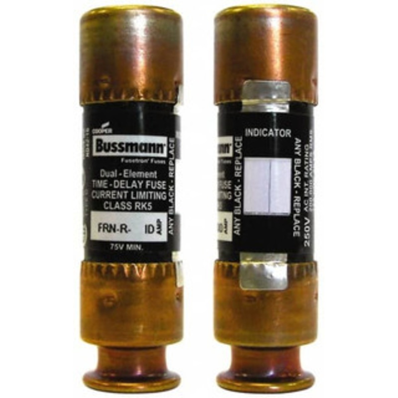 Bussmann 125 VDC, 250 VAC, 25 Amp, Time Delay General Purpose Fuse Fuse Holder Mount, 50.8mm OAL, 20 at DC, 200 (RMS) kA Rating, 14.3mm Diam FRN-R-25ID - 91700229
