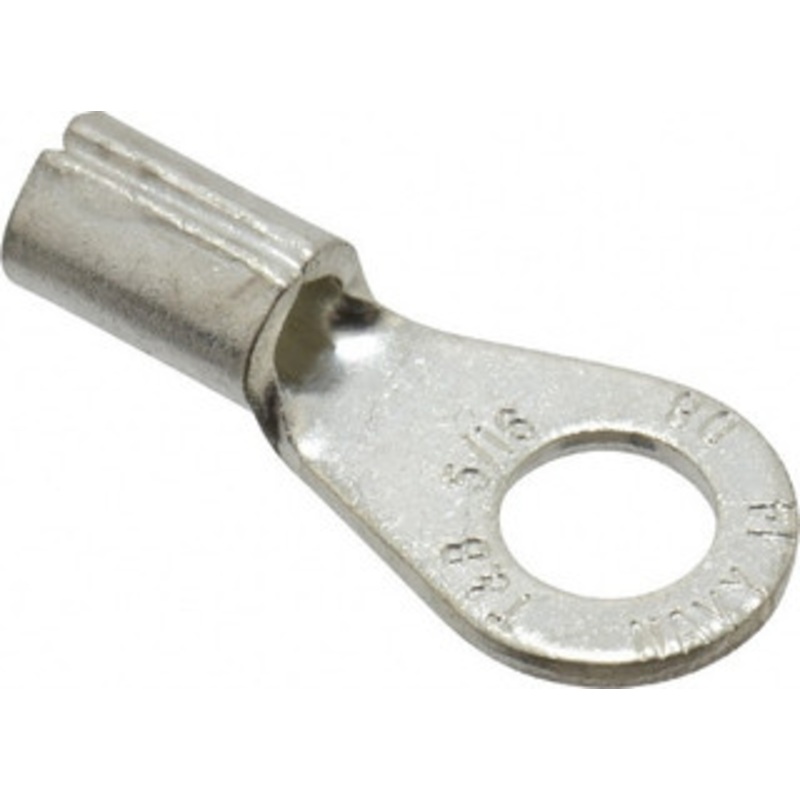 Thomas & Betts 8 AWG Noninsulated Crimp Connection Circular Ring Terminal 5/16 Stud, 1.32 OAL x 0.59 Wide, Tin Plated Copper Contact D8-516 - 54064324