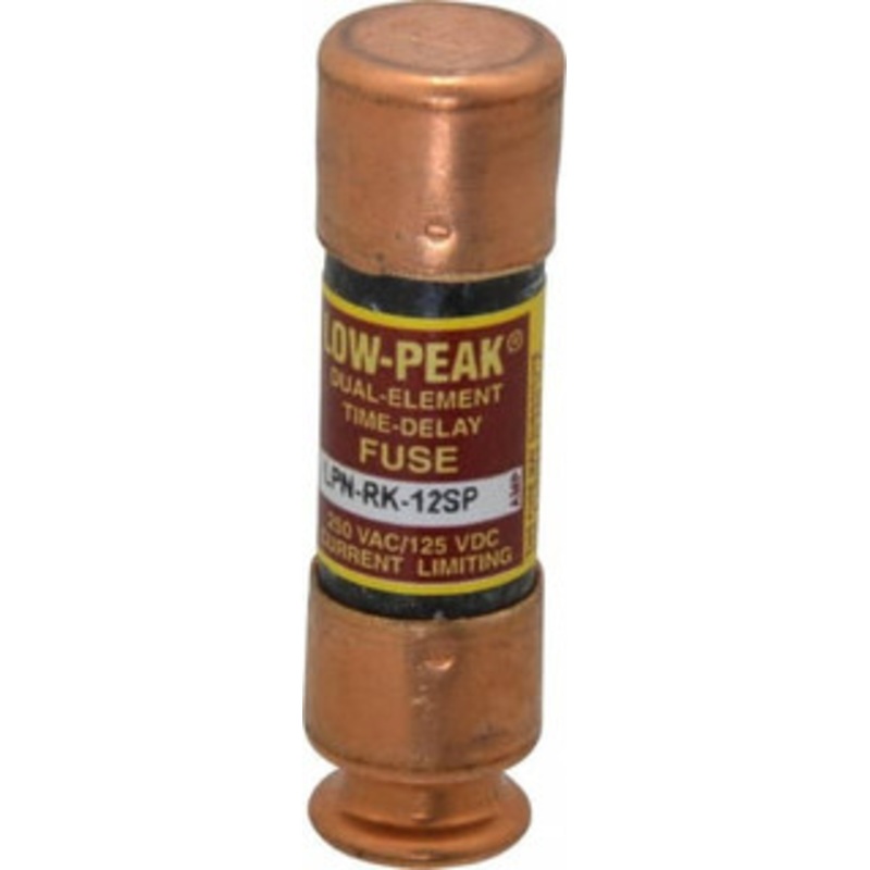 Bussmann 125 VDC, 250 VAC, 12 Amp, Time Delay General Purpose Fuse Fuse Holder Mount, 50.8mm OAL, 100 at DC, 300 at AC (RMS) kA Rating, 9/16 Diam LPN-RK-12SP - 74874439