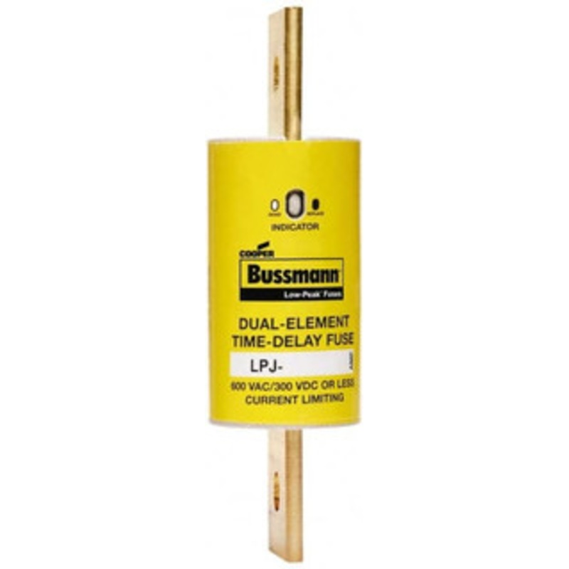Bussmann 300 VDC & 600 VAC, 600 Amp, Time Delay General Purpose Fuse Bolt-on Mount, 203.2mm OAL, 100 at DC, 300 at AC (RMS) kA Rating, 2-1/16 Diam LPJ-600SPI - 92129444