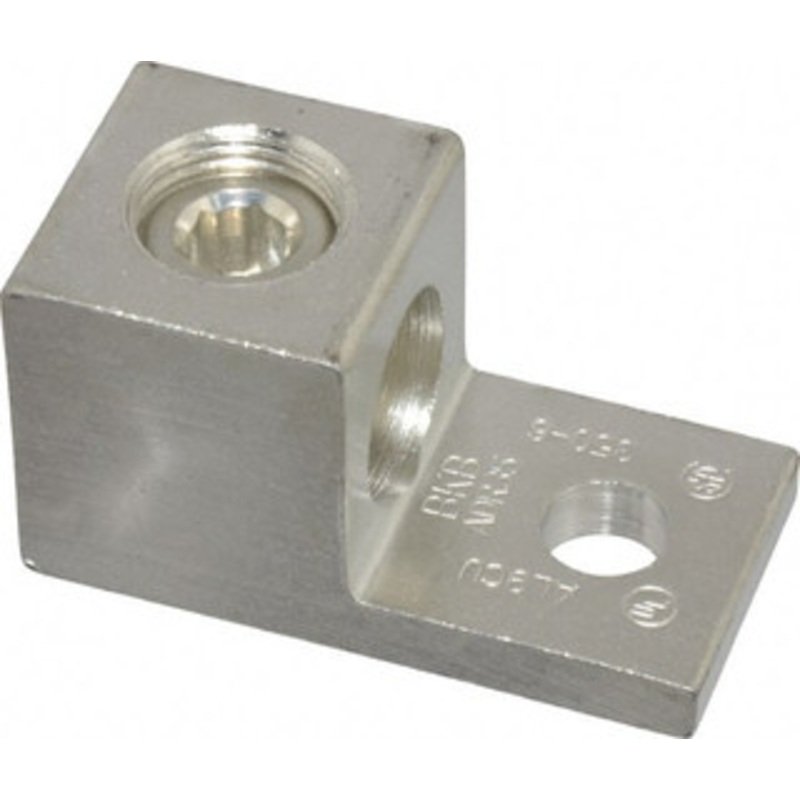 Thomas & Betts 6 AWG Noninsulated Compression Connection Square Ring Terminal 3/8 Stud, 2-1/4 OAL x 1-1/8 Wide, Tin Plated Aluminum Contact ADR35 - 73123523