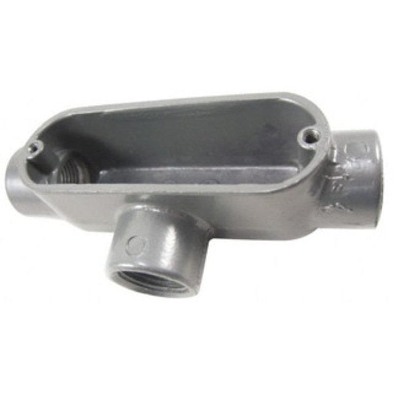 Thomas & Betts T Body, 2 Trade, IMC, Rigid Aluminum Conduit Body Oval, 10-3/16 OAL, 69-1/2 cc Capacity, Gray AT-6 - 62409537