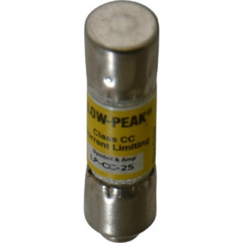 Bussmann 300 VDC, 600 VAC, 25 Amp, Time Delay General Purpose Fuse Fuse Holder Mount, 1-1/2 OAL, 20 at DC, 200 at AC (RMS) kA Rating, 13/32 Diam LP-CC-25 - 74760661