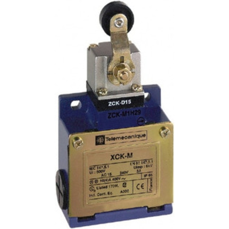 Telemecanique Sensors DP, NC/NO, 240 VAC, Screw Terminal, Roller Lever Actuator, General Purpose Limit Switch IP66 IPR Rating XCKM115 - 69657617
