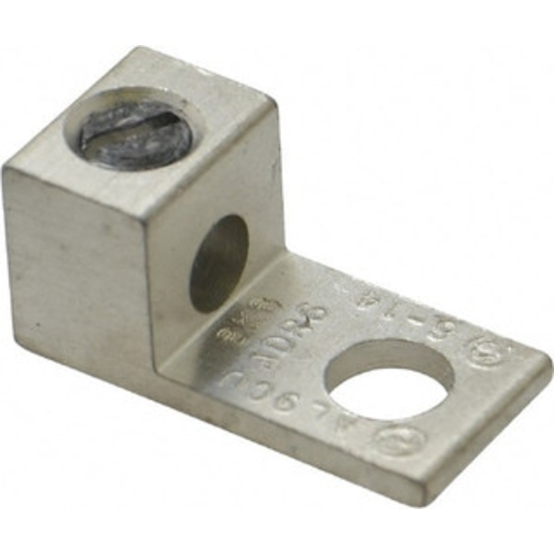 Thomas & Betts 14-6 AWG Noninsulated Compression Connection Square Ring Terminal 1/4 Stud, 1-3/64 OAL x 1/2 Wide, Tin Plated Aluminum Contact ADR6 - 73123465
