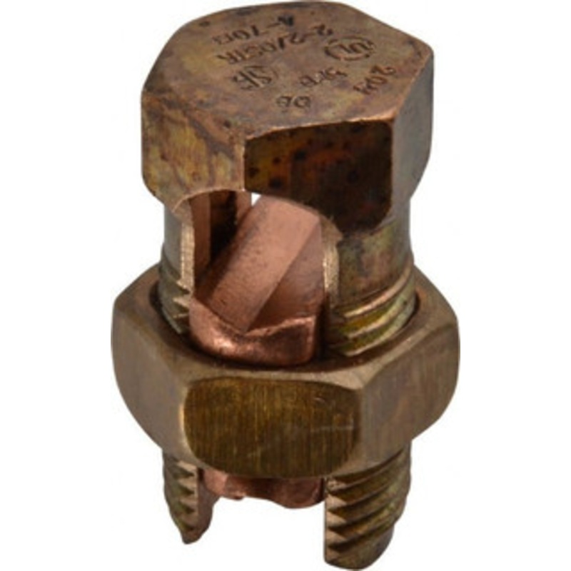 Thomas & Betts 14 to 2/0 AWG, Copper Wire Compatible, Copper Alloy, Hex Split Bolt Connector 1-13/16 OAL, 7/8 Head Width, 1-1/16 Base Width 20H - 54057583