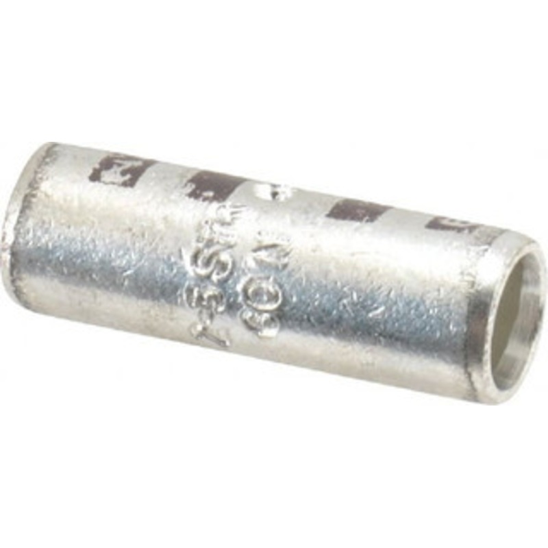 Thomas & Betts 2 AWG Compatible, Noninsulated, Crimp-On Butt Splice Terminal 2 Wire Entries, Copper Contacts, Tin Contact Plating, 1-1/4 OAL, Brown 54507 - 54057336