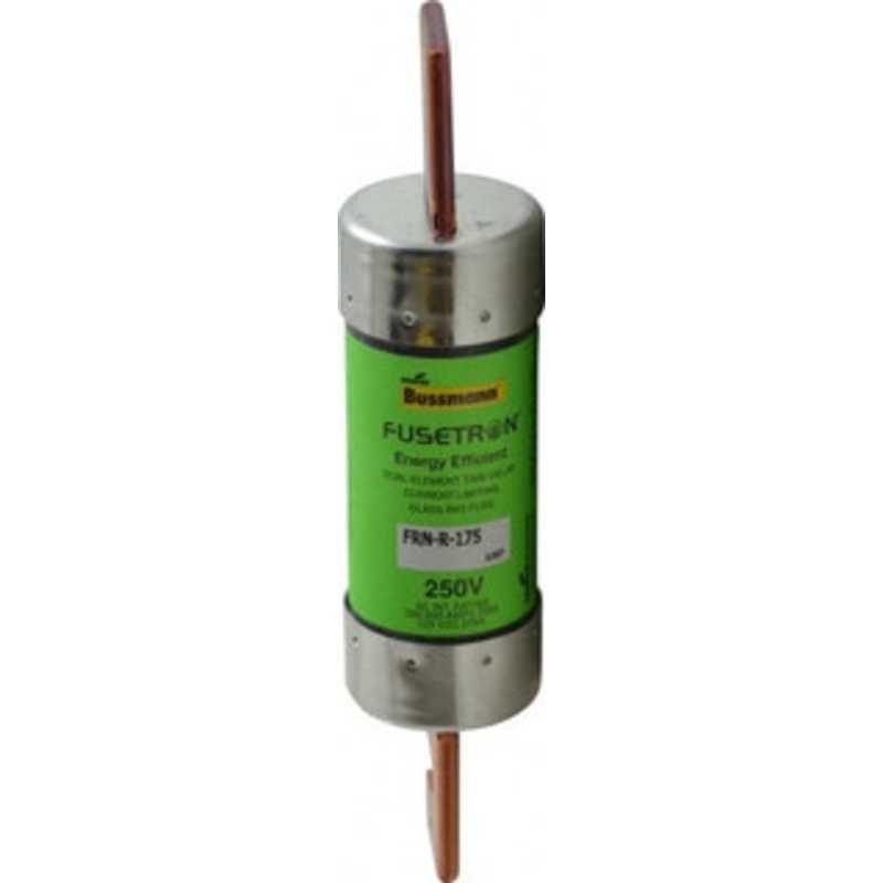 Bussmann 125 VDC, 250 VAC, 175 Amp, Time Delay General Purpose Fuse Bolt-on Mount, 7-1/8 OAL, 20 at DC, 200 (RMS) kA Rating, 1-9/16 Diam FRN-R-175 - 75784850