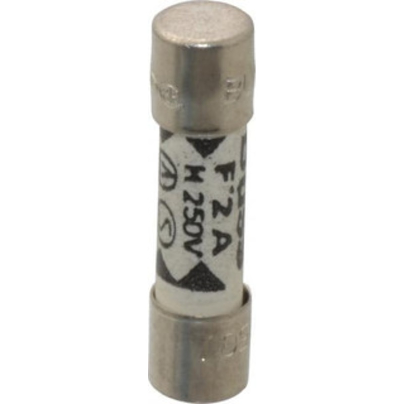 Bussmann 250 VAC, 32 VDC, 2 Amp, Fast-Acting Miniature Ceramic Fuse 20mm OAL, 5mm Diam GDA-2A - 84680818
