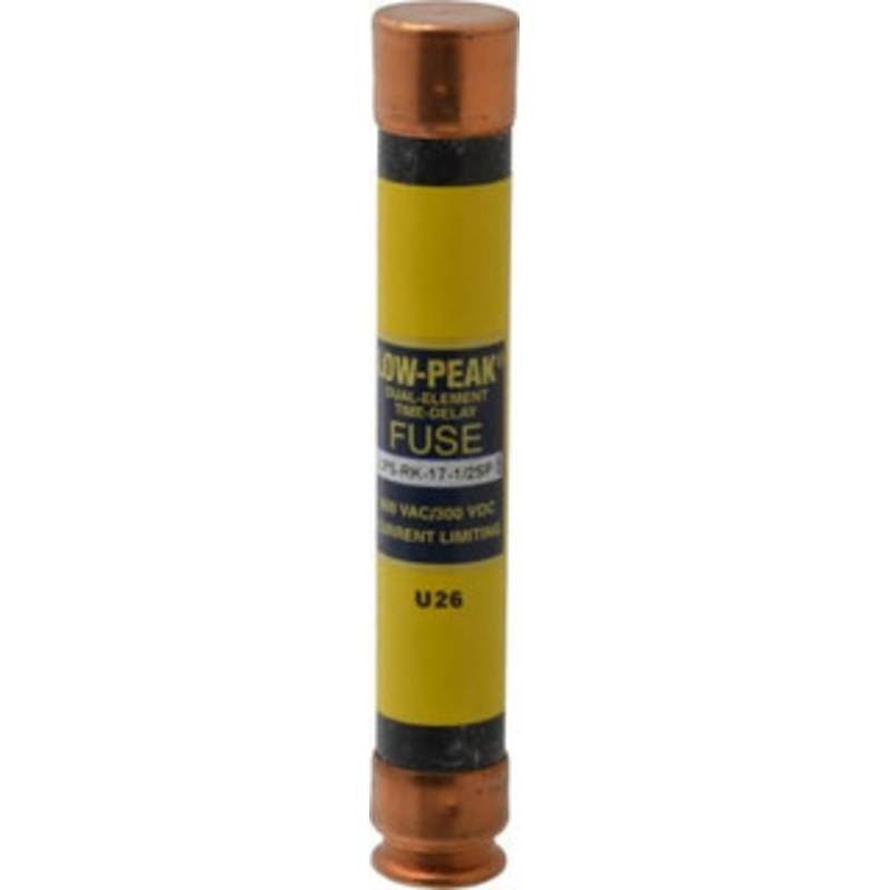 Bussmann 300 VDC, 600 VAC, 17.5 Amp, Time Delay General Purpose Fuse Fuse Holder Mount, 127mm OAL, 100 at DC, 300 at AC (RMS) kA Rating, 13/16 Diam LPS-RK-17-1/2SP - 74875055