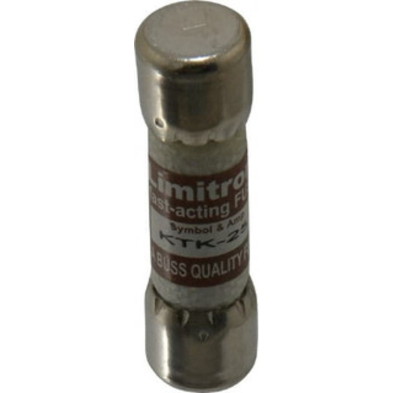 Bussmann 600 VAC, 25 Amp, Fast-Acting General Purpose Fuse Fuse Holder Mount, 1-1/2 OAL, 100 at AC kA Rating, 13/32 Diam KTK-25 - 74974049