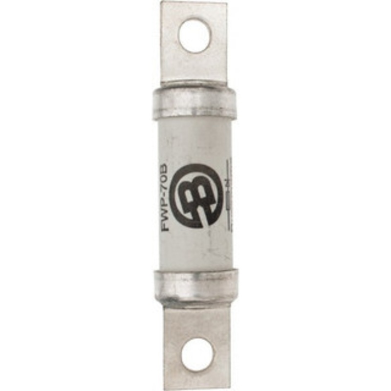 Bussmann 700 VAC/VDC, 70 Amp, Fast-Acting Semiconductor/High Speed Fuse Stud Mount Mount, 4-3/8 OAL, 200 (RMS), 50 at DC kA Rating, 0.947 Diam FWP-70B - 75390344