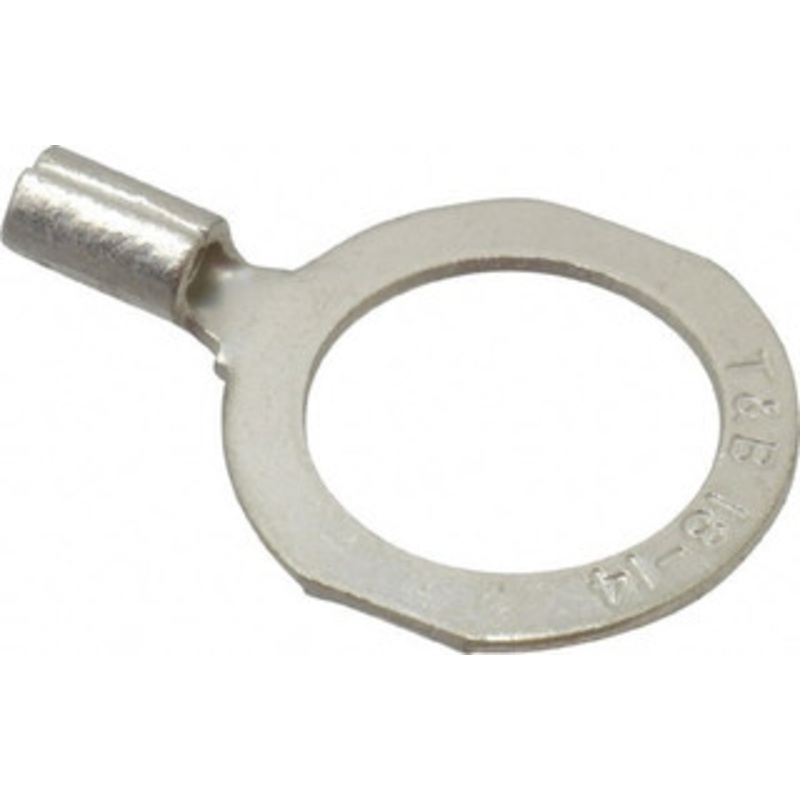 Thomas & Betts 18-14 AWG Noninsulated Crimp Connection D Shaped Ring Terminal 1/2 Stud, 1.06 OAL x 0.72 Wide, Tin Plated Copper Contact B14-12 - 54064225