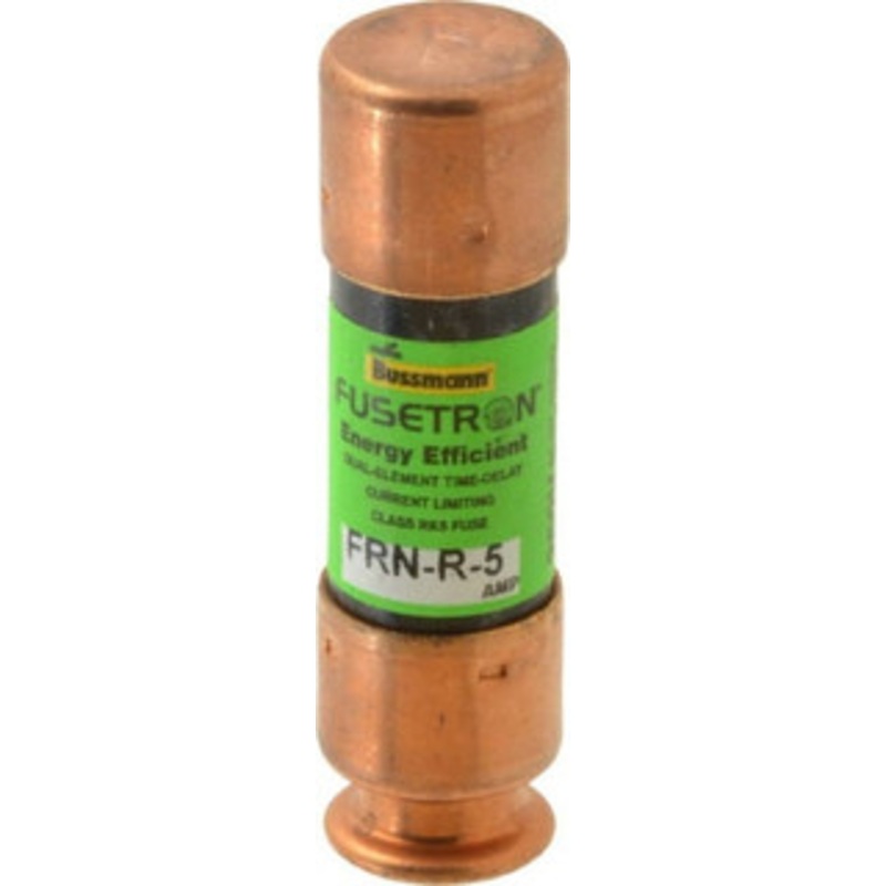 Bussmann 125 VDC, 250 VAC, 5 Amp, Time Delay General Purpose Fuse Fuse Holder Mount, 50.8mm OAL, 20 at DC, 200 (RMS) kA Rating, 9/16 Diam FRN-R-5 - 75908285