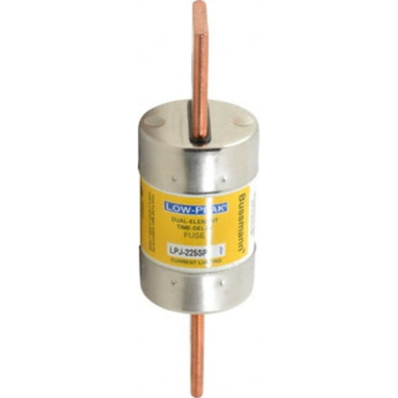 Bussmann 300 VDC, 600 VAC, 225 Amp, Time Delay General Purpose Fuse Bolt-on Mount, 7-1/8 OAL, 100 at DC, 300 at AC (RMS) kA Rating, 2 Diam LPJ-225SP - 75390575