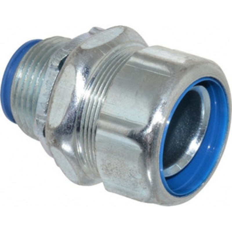 Thomas & Betts 1 Trade Liquidtight Conduit Connector Steel, Insulated, Straight Connector, Threaded Connection 5334-TB - 54058524