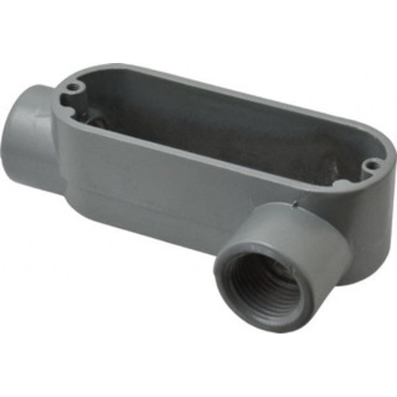 Thomas & Betts LL Body, 1/2 Trade, IMC, Rigid Aluminum Conduit Body Oval, 3-1/2 OAL, 4.3 cc Capacity, Gray ALL-1 - 62409370